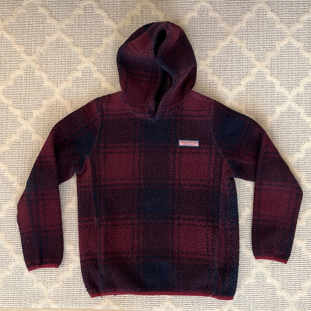 Vineyard Vines plaid fleece hoodie